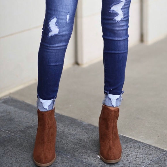 Perforated Ankle Booties - Picture 5 of 7